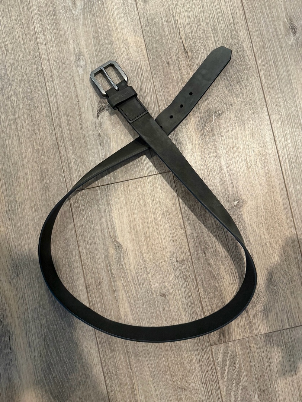 Carhartt Black Leather Work Belt with Brushed Metal Buckle